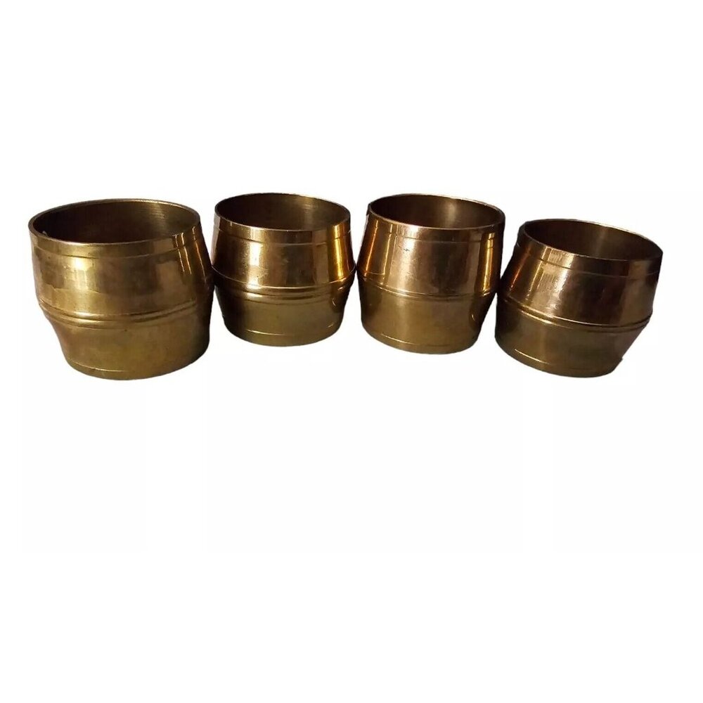 Set of 4 Vintage MCM Brass Napkin Rings Retro